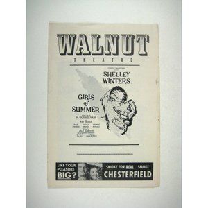 Girls of Summer Program 1956 Shelley Winters Garfein Peppard Philadelphia Play